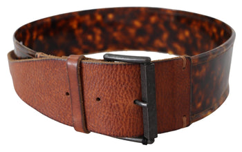Dark Brown Leather Wide Buckle Belt Ermanno Scervino