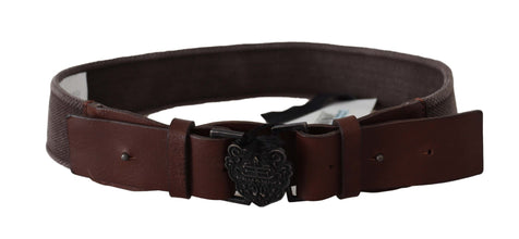 Dark Brown Leather Wide Buckle Waist Belt Ermanno Scervino