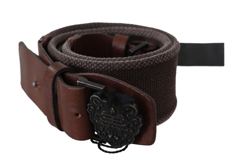 Dark Brown Leather Wide Buckle Waist Belt Ermanno Scervino