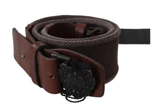 Dark Brown Leather Wide Buckle Waist Belt Ermanno Scervino