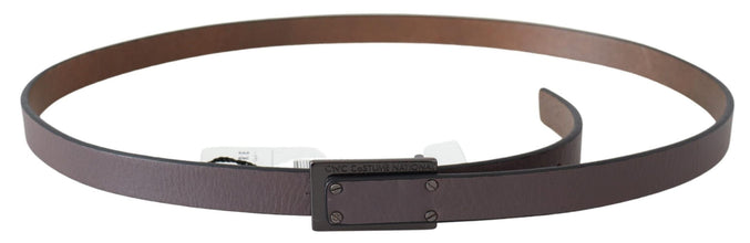 Brown Leather Tactical Logo Buckle Dark Costume National