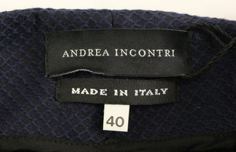 Blue Cropped Cotton Pants Andrea Incontri
