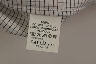 White Cotton Checkered Stretch Skirt Andrea Incontri