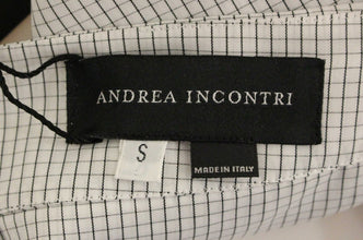 White Checkered Stretch Cotton Shorts Andrea Incontri