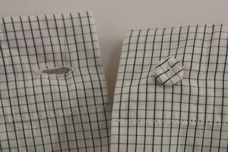 White Checkered Stretch Cotton Shorts Andrea Incontri