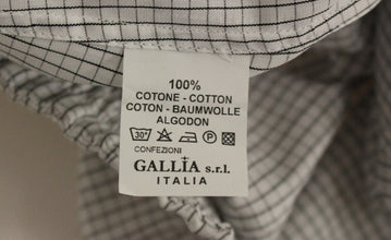 White Checkered Stretch Cotton Shorts Andrea Incontri