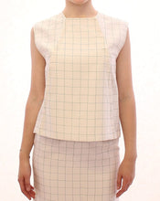 White Cotton Checkered Shirt Top Andrea Incontri
