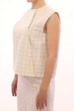 White Cotton Checkered Shirt Top Andrea Incontri