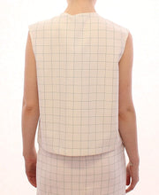 White Cotton Checkered Shirt Top Andrea Incontri