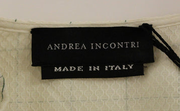 White Cotton Checkered Shirt Top Andrea Incontri