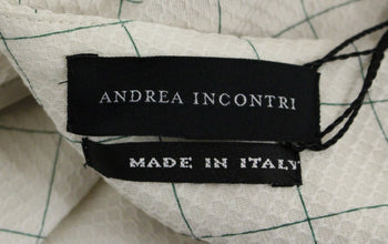 White Cotton Checkered Pencil Skirt Andrea Incontri