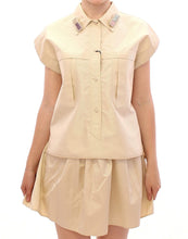 Beige Sleeveless Blouse Top Andrea Incontri