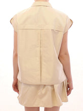 Beige Sleeveless Blouse Top Andrea Incontri