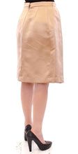 Brown Silk Solid Mini Pleated Skirt Andrea Incontri