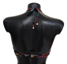 Black Corals Print Women Beachwear Bikini Tops Dolce & Gabbana