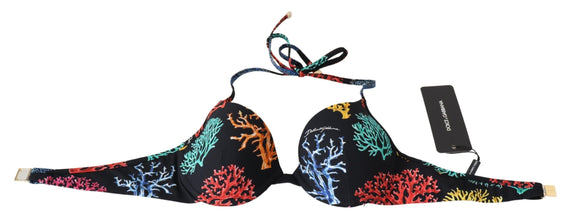 Black Corals Print Women Beachwear Bikini Tops Dolce & Gabbana