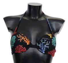 Black Corals Print Women Beachwear Bikini Tops Dolce & Gabbana