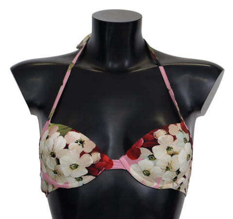 Multicolor Floral Swimsuit Beachwear Bikini Tops Dolce & Gabbana
