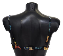 Black Seashells Print Women Swimwear Bikini Tops Dolce & Gabbana