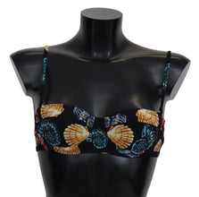 Black Seashells Print Women Swimwear Bikini Tops Dolce & Gabbana