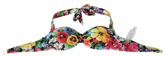 Multicolor Floral Print Swimwear Bikini Tops Dolce & Gabbana