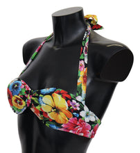 Multicolor Floral Print Swimwear Bikini Tops Dolce & Gabbana