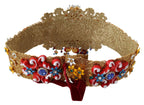 Embellished Floral Crystal Wide Waist Carretto Belt Dolce & Gabbana