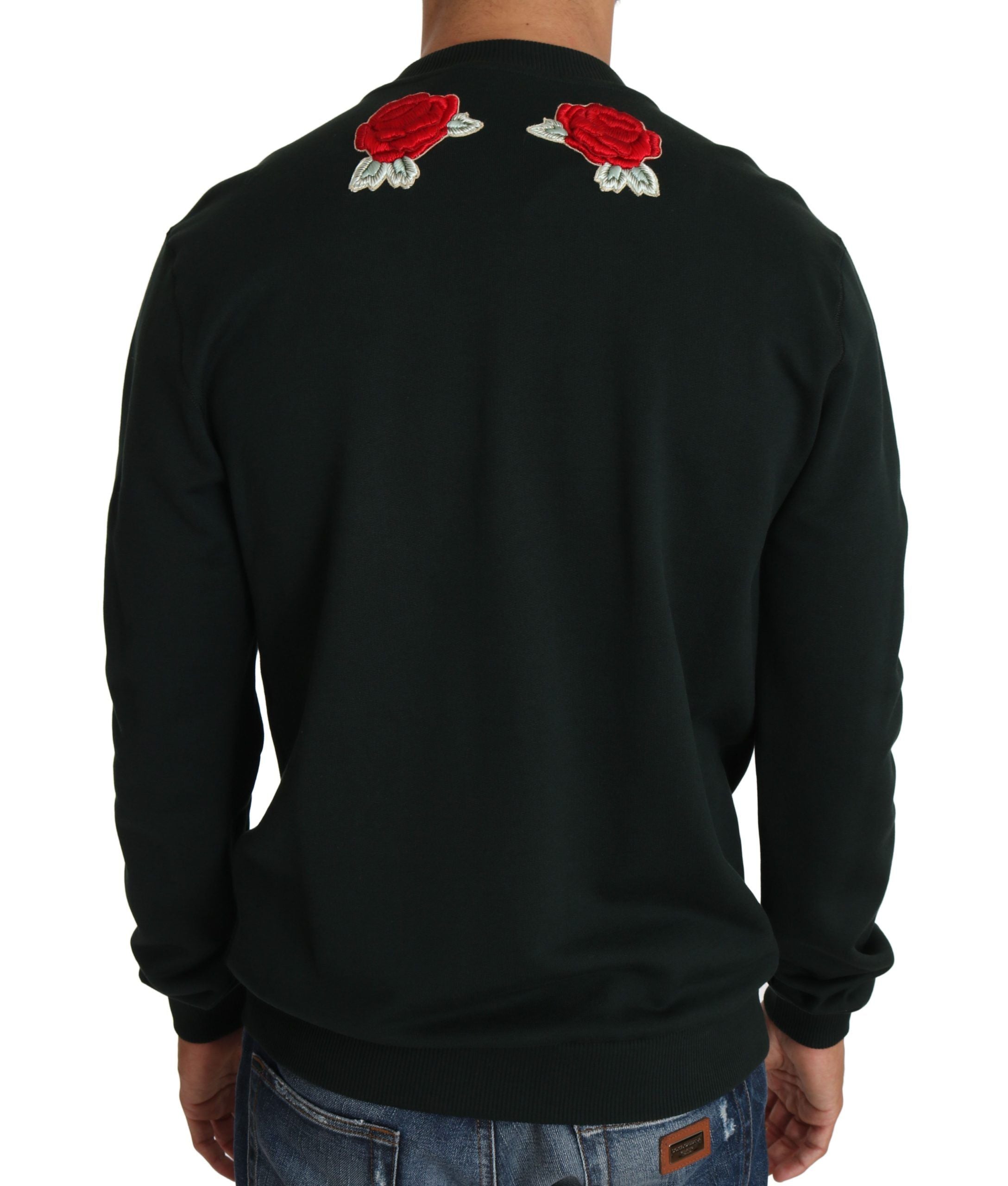 Green Crystal Heart Roses Gun Sweater Dolce & Gabbana