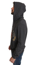 Gray Hooded Red Crystal Heart Gun Sweater Dolce & Gabbana