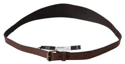 Brown Wide Leather Rustic Gold Metal Buckle Dark PLEIN SUD