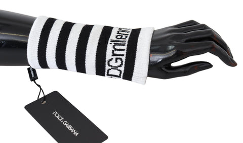 Black White Wool DGMillennials Wristband Wrap Dolce & Gabbana