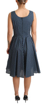 Blue Dotted Cotton A-Line Gown Dress Dolce & Gabbana