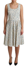 Beige Dotted Cotton A-Line Gown Dress Dolce & Gabbana