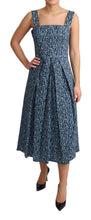 Blue Heart Cotton A-Line Stretch Dress Dolce & Gabbana