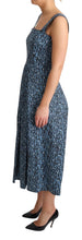 Blue Heart Cotton A-Line Stretch Dress Dolce & Gabbana