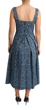 Blue Heart Cotton A-Line Stretch Dress Dolce & Gabbana
