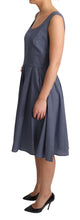 Blue Polka Cotton A-Line Stretch Dress Dolce & Gabbana
