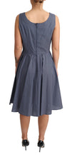 Blue Polka Cotton A-Line Stretch Dress Dolce & Gabbana