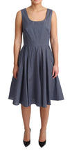 Blue Polka Cotton A-Line Stretch Dress Dolce & Gabbana