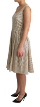 Beige Polka Dotted Cotton A-Line Dress Dolce & Gabbana