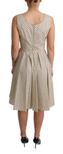 Beige Polka Dotted Cotton A-Line Dress Dolce & Gabbana