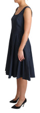Blue Polka Dotted Cotton A-Line Dress Dolce & Gabbana