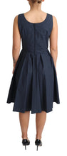 Blue Polka Dotted Cotton A-Line Dress Dolce & Gabbana