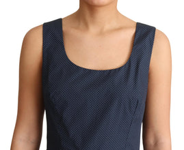Blue Polka Dotted Cotton A-Line Dress Dolce & Gabbana