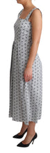 Blue White Floral Cotton A-Line Dress Dolce & Gabbana