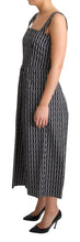 Black White Pattern Cotton A-Line Dress Dolce & Gabbana