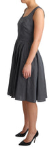 Black Polka Dotted Cotton A-Line Dress Dolce & Gabbana