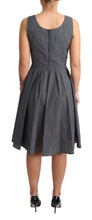 Black Polka Dotted Cotton A-Line Dress Dolce & Gabbana