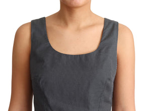 Black Polka Dotted Cotton A-Line Dress Dolce & Gabbana