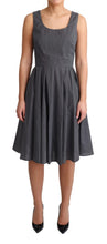Black Polka Dotted Cotton A-Line Dress Dolce & Gabbana